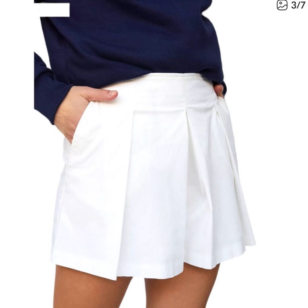 Anthropologie Maeve White Pleated Skort size 2